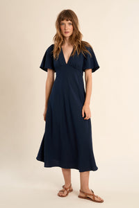 MOLLY DRESS LONG V NECK S/S