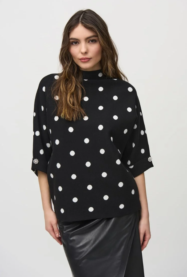 JOSEPH RIBKOFF POLKA DOT PRINT SWEATER