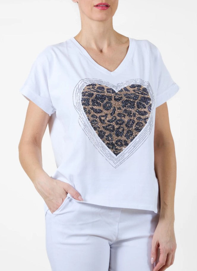 ANGELA MARA LEO SPARKLY HEART TEE