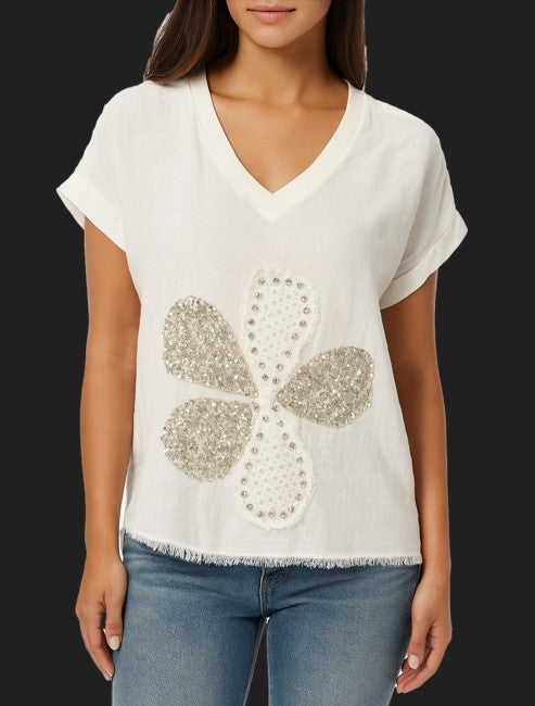 ETERNELLE VNECK T LINEN