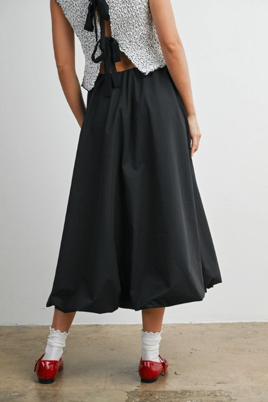 ELASTIC WAIST BUBBLE HEM SKIRT