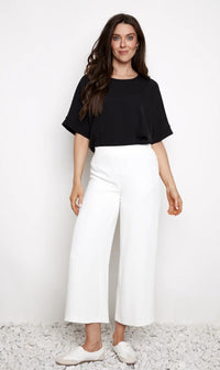 UP PANT WIDE LEG CROP PULL ON