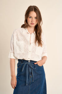 MOLLY EYELET BUTTON UP COLLAR