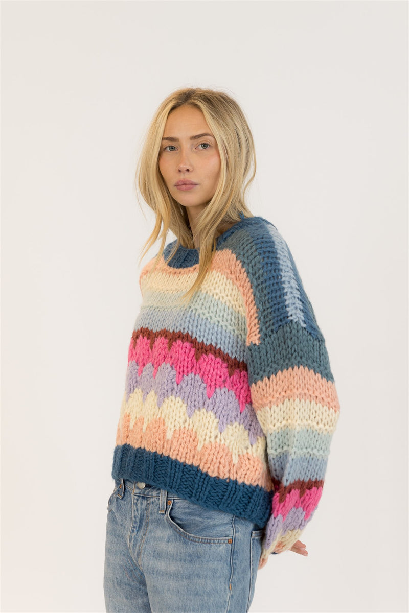 LYLA PULLOVER MULTI CHNKY KNIT