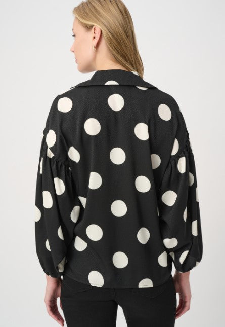 RIBKOFF TOP POLKA DOT SATIN