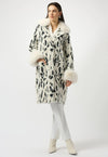 JOSEPH RIBKOFF FAUX FUR FEATHER YARN COAT
