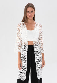 KNIT MIDI OPEN FRONT CARDI