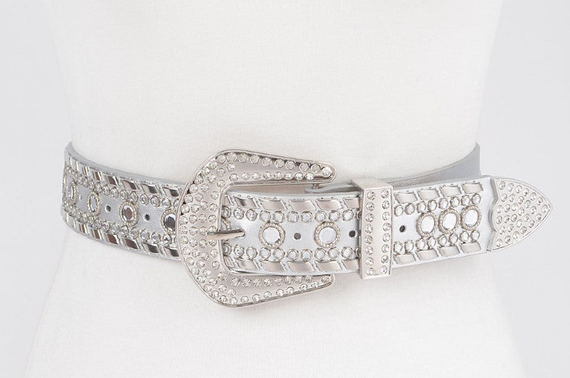 RHINESTONE METAL STUDDED BELT
