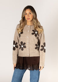 LYLA SWEATER DAISY PRINT CARDIGAN