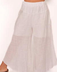 CATHERINE WIDE LEG PULL ON ASYMETRICAL HEM PANT