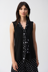 RIBKO TOP COWL POLKADOT