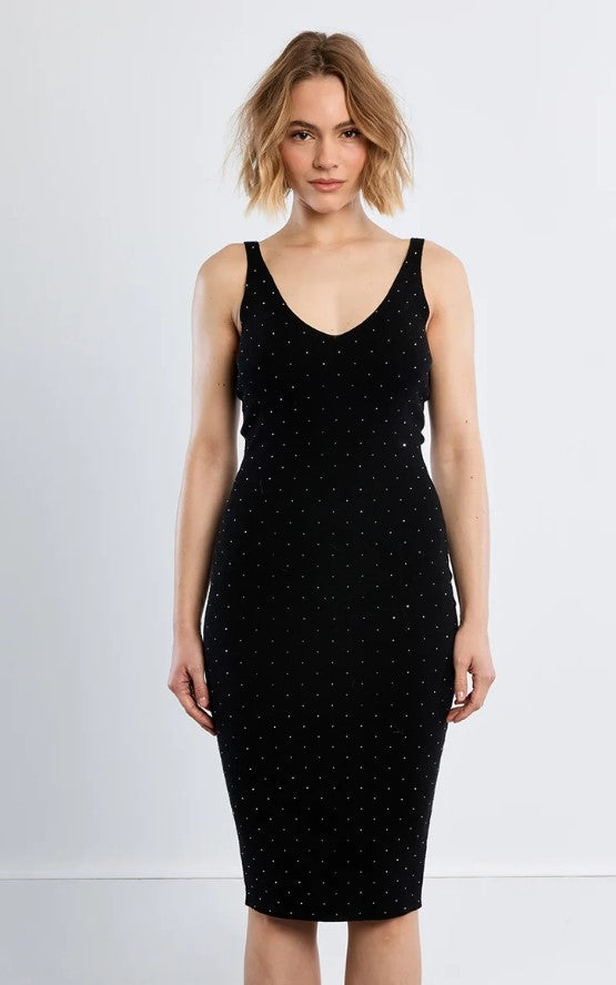 MOLLY DRESS MIDI RHINESTONE