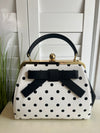 POLKA DOT BAG W BOW TOP HANDLE