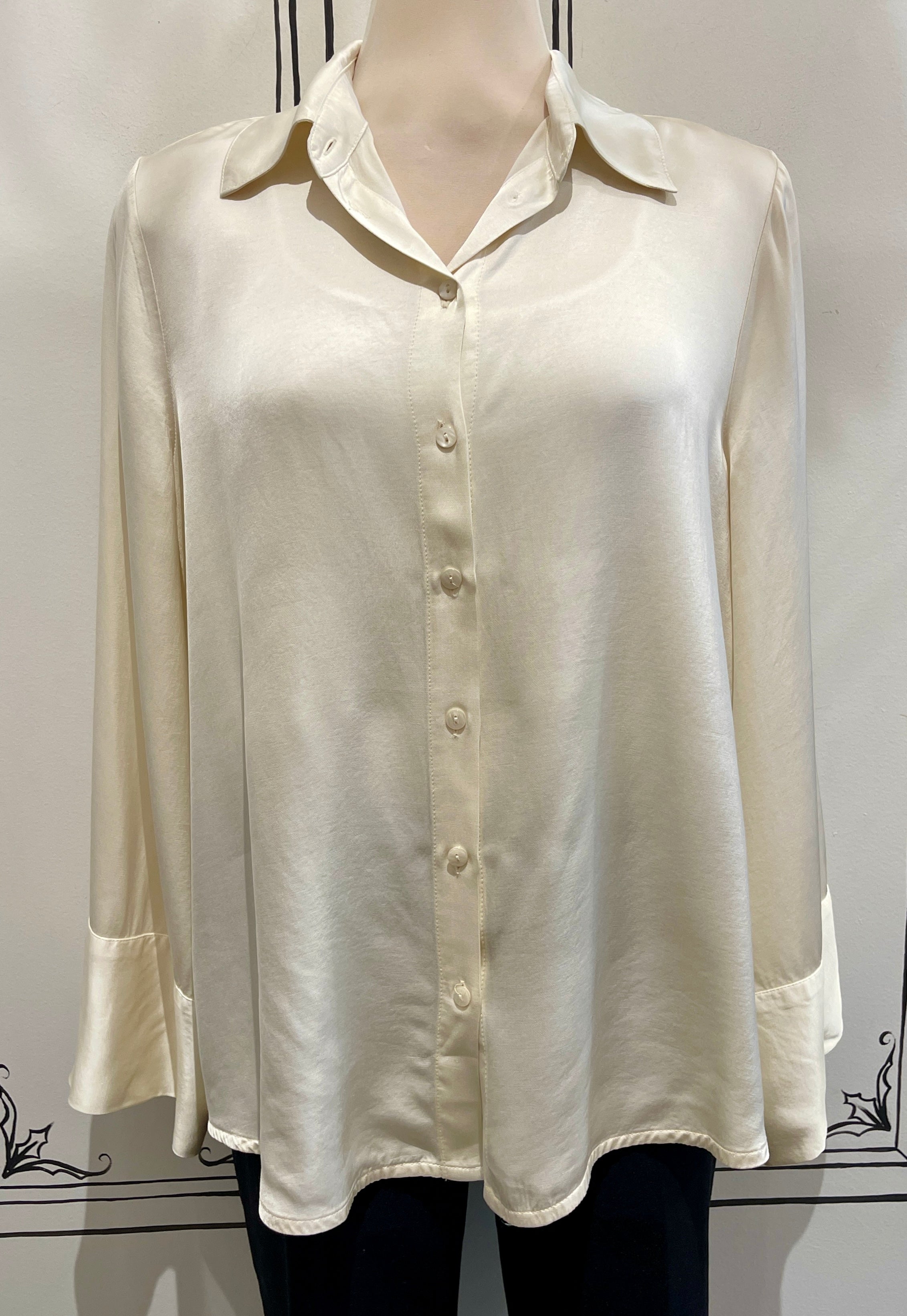 LONG SLEEVE SATIN TOP
