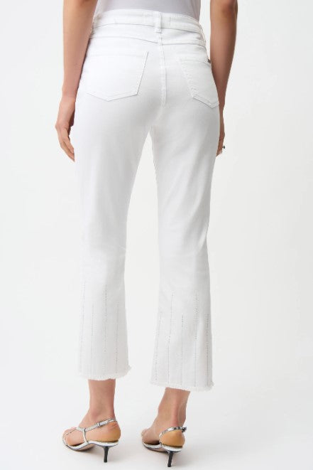JOSEPH RIBKOFF CROP DENIM FLARE PANTS