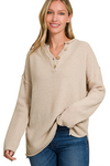 HENLEY STYLE 4 BUTTON LONG SLEEVE TOP