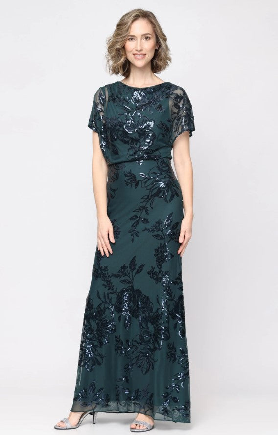 SLNY GOWN MESH SEQUIN BLOUSON