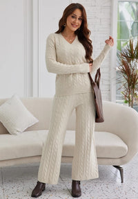 ORANGE PANT CABLE KNIT