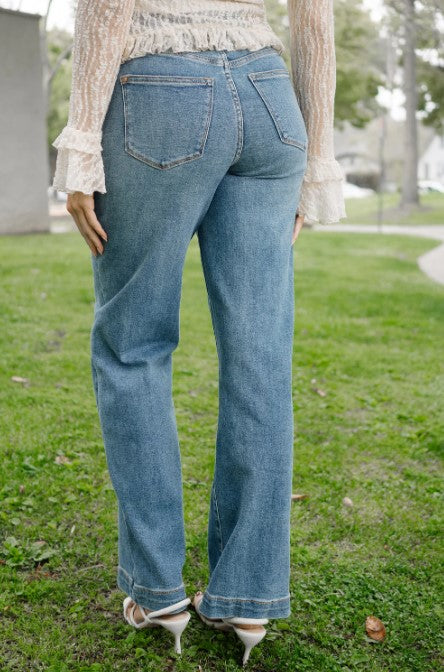 JUDY JEANS HI RIS WD LEG STARRY FLAIR