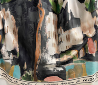 V NECK ABITO WATERCOLOUR DRESS