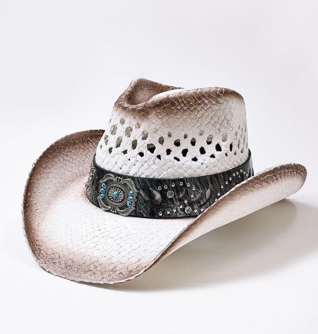 STRUCTURED STRAW COWBOY HAT