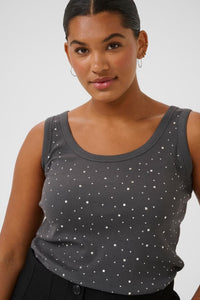 KAFFE CURVE SPARKLING EMBELLISHED TANK TOP