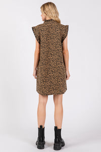 LEOPARD DENIM SHIRTDRESS