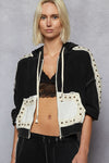 POL ZIP UP GAUZE/STUDS