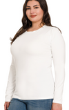 BRUSHED MICROFIBER ROUND NECK LONG SLEEVE