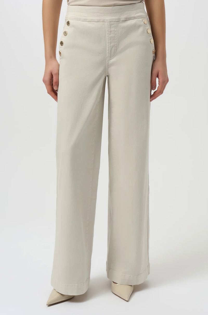 RIBKO WIDE LEG BTTN PANTS