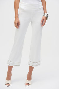 JOSEPH RIBKOFF STRETCH CROP W/ BEADING PANTS