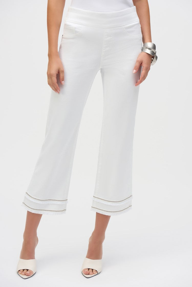 JOSEPH RIBKOFF STRETCH CROP W/ BEADING PANTS