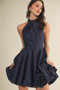 MUST PLEAT HALTER BUBBLE DRESS