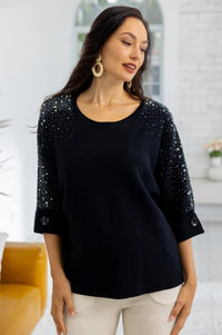 ORANGE SWEATER DIAMOND SLEEVE