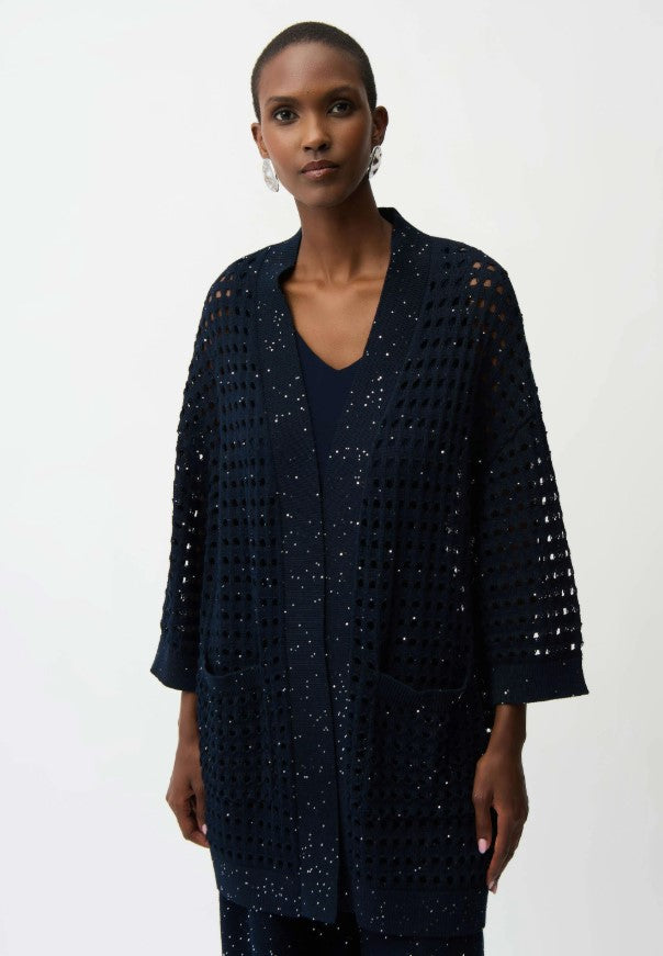 JOSEPH RIBKOFF SEQUIN CARDIGAN