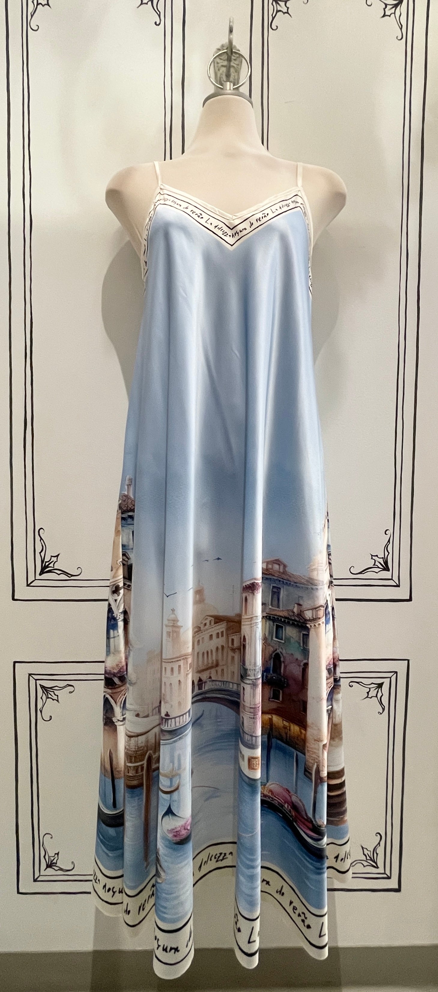V NECK ABITO VENICE DRESS