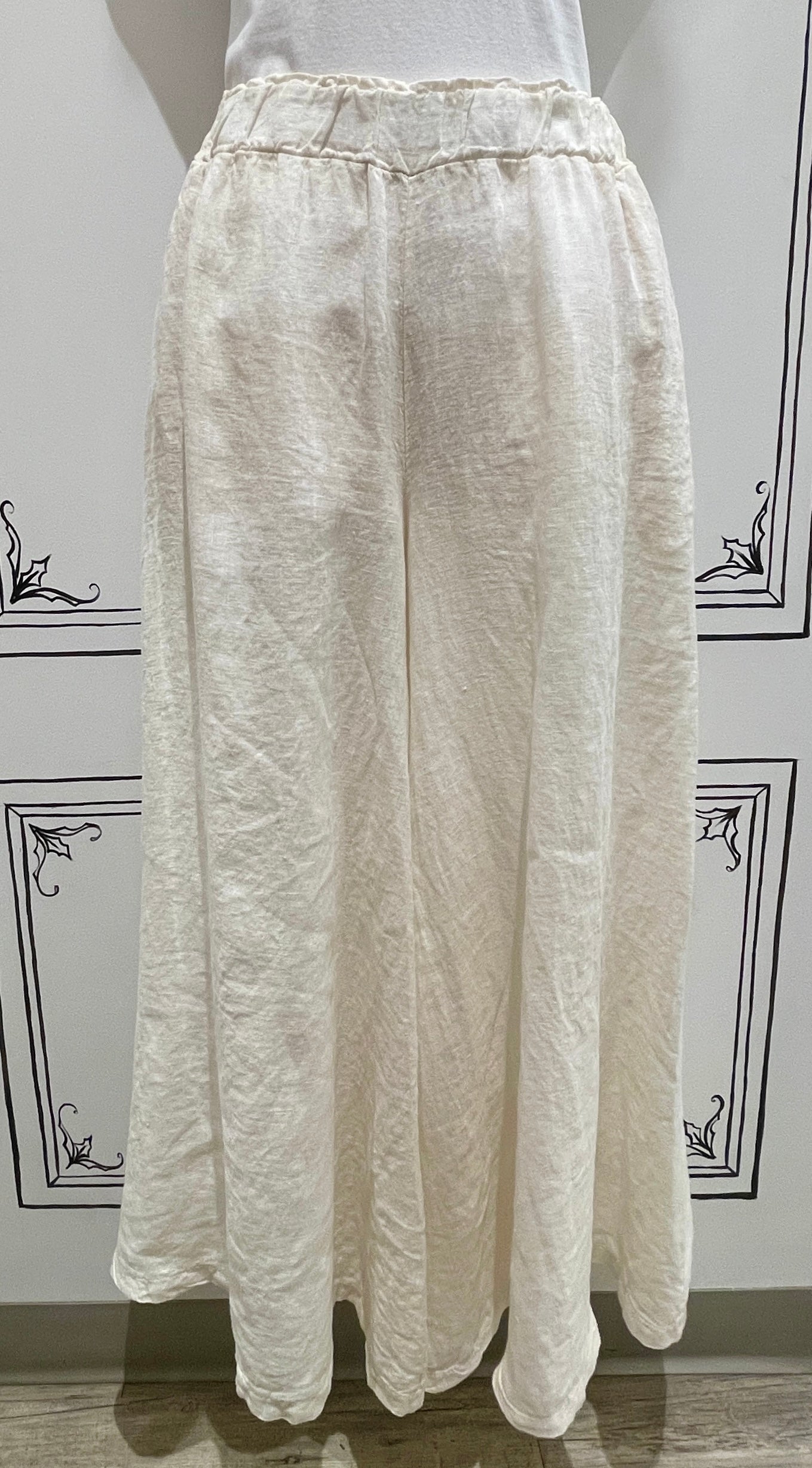 LINEN CRINKLE BAND PANT