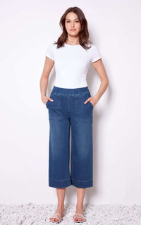 UP DENIM CROP WIDE LEG PANT