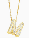 RHINESTONE LETTER INITIAL NECKLACE