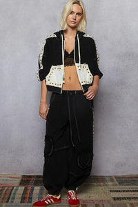 POL  WIDE LEG GAUZE JOGGER
