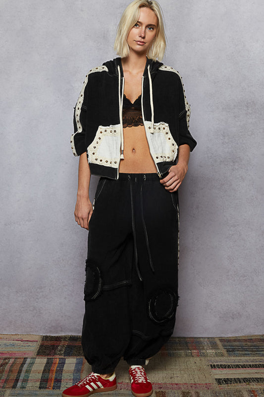 POL  WIDE LEG GAUZE JOGGER