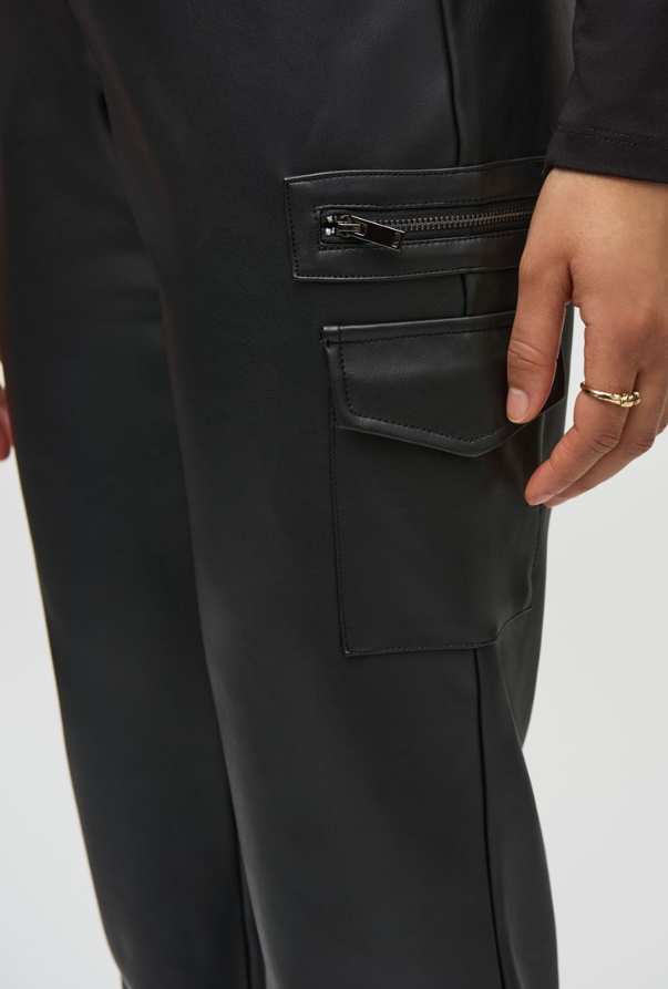 JOSEPH RIBKOFF LEATHERETTE PULL ON PANTS