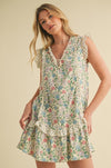 &MERCI DRESS RUFFLE TRIM MINI