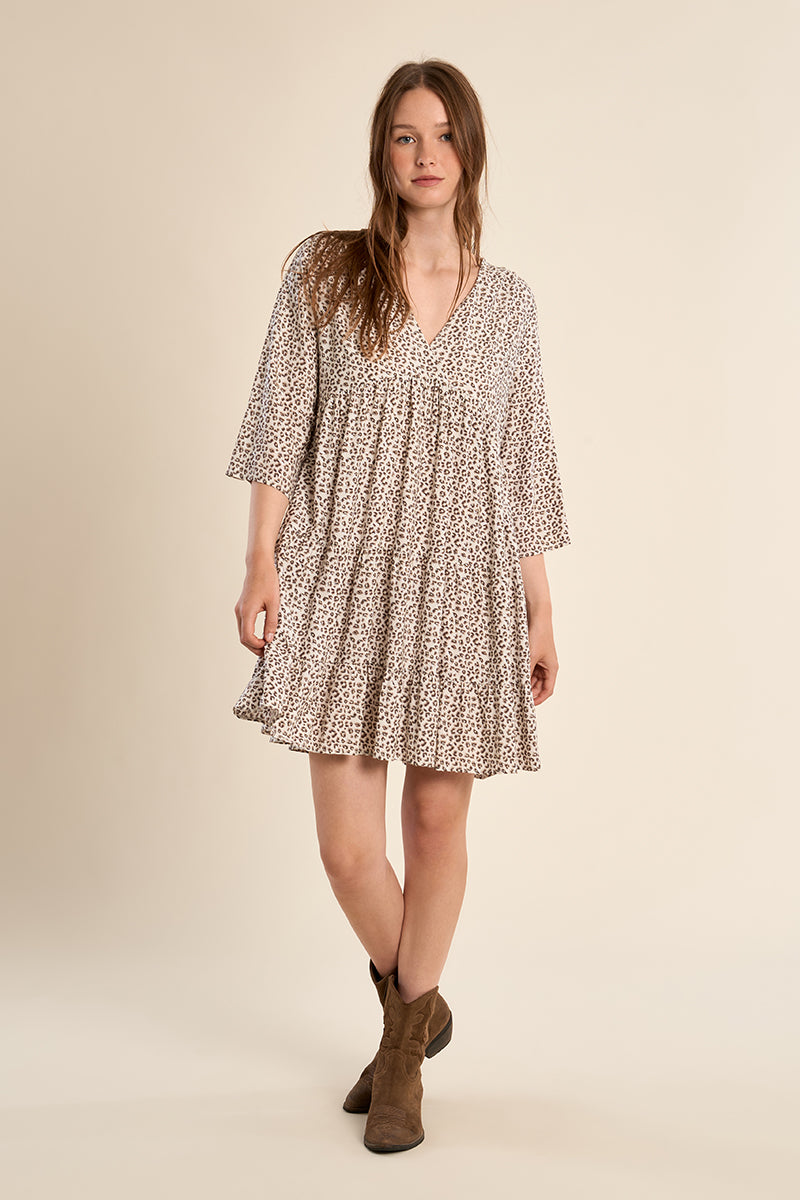 MOLLY DRESS SHORT V NECK FLOWY