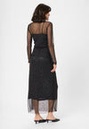 KAFFE TOP MESH LONG SLEEVE EMBELLISHMENT