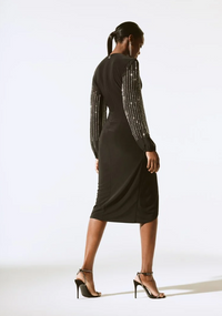 JOSEPH RIBKOFF DRESS BEADED SLEEVE