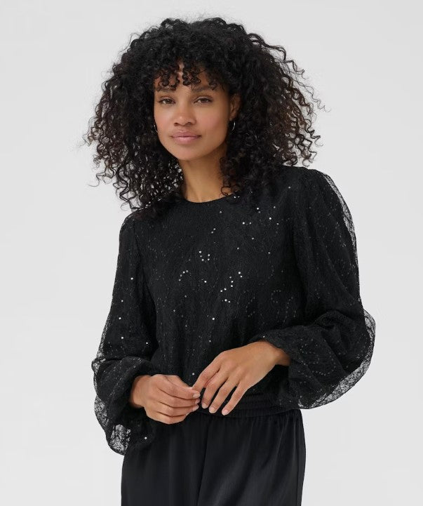 KAFFE BLOUSE LACE BOXY FIT