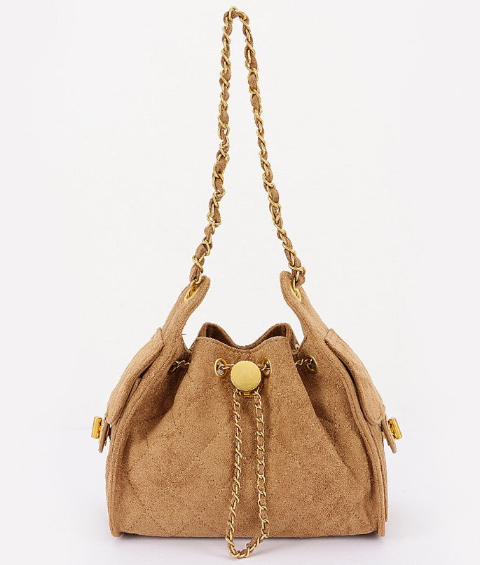 3AM BAG QUILTED FAUX SUEDE SHOULDER
