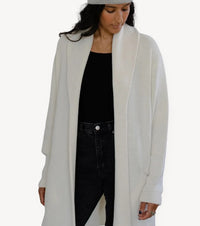 DEEP POCKETS ROUNDED SHOULDER CARDIGAN