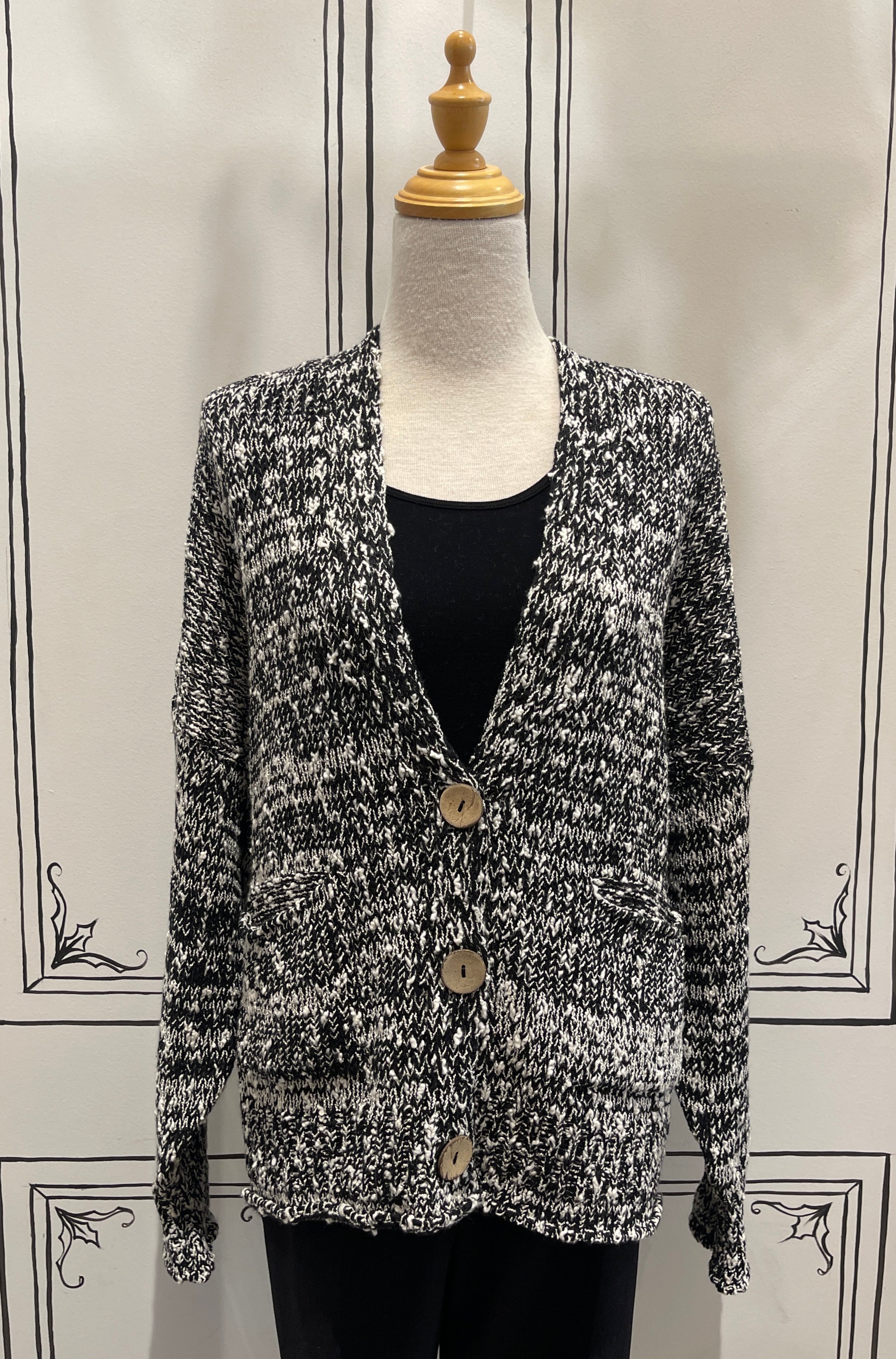 MIXED DOTS CARDIGAN